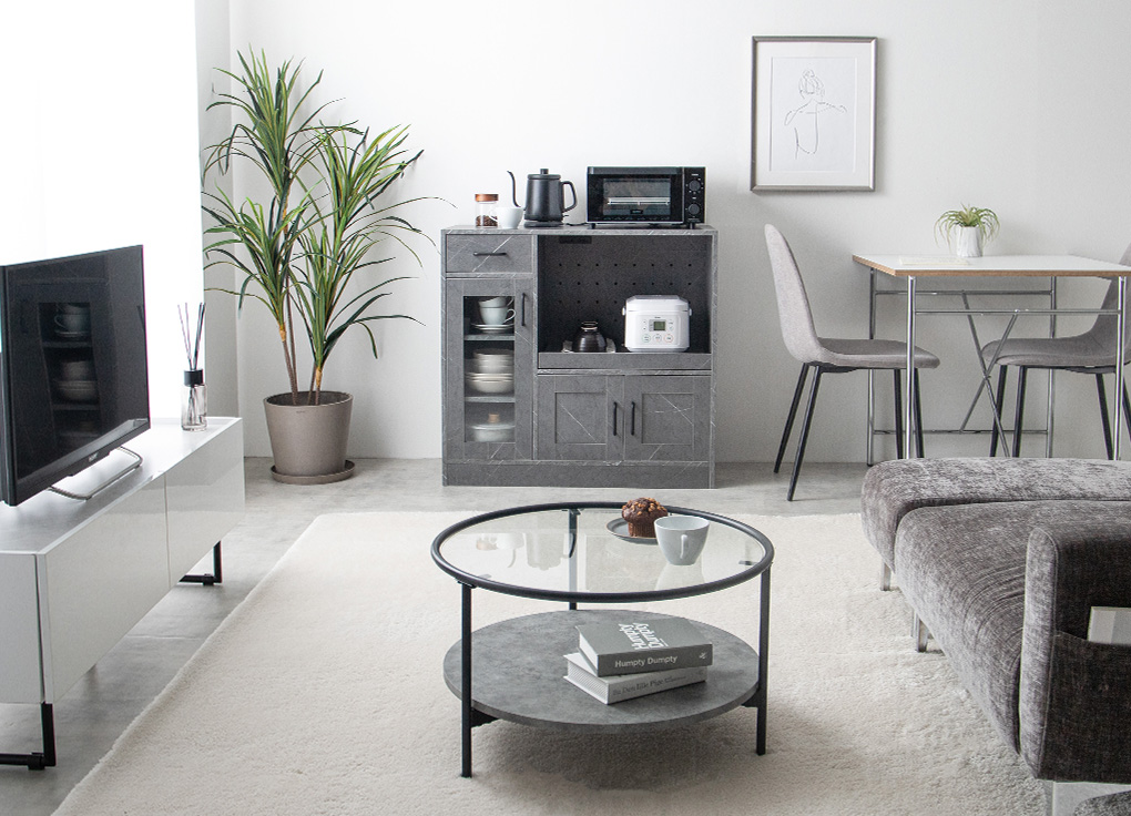 シンプルの中に品を。グレートーンで叶える上品で洗練されたモダンリビングコーディネート