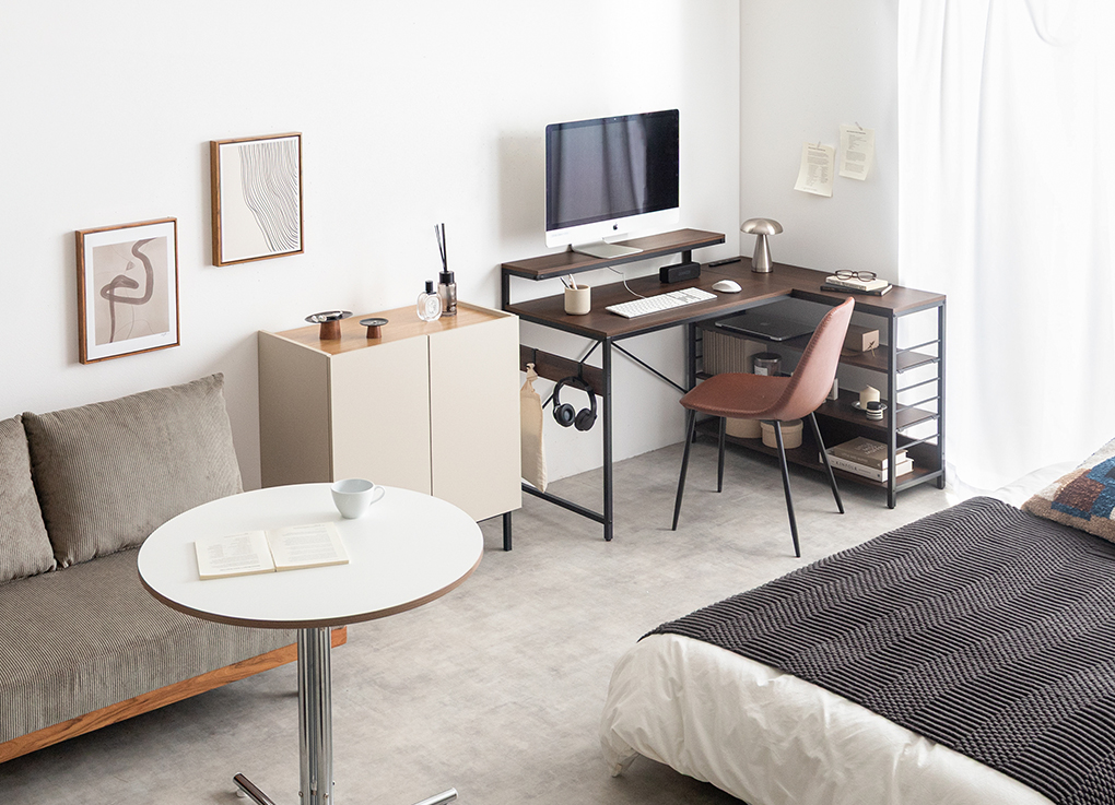 暮らしと仕事を心地よく。ヴィンテージ調ワンルームインテリア