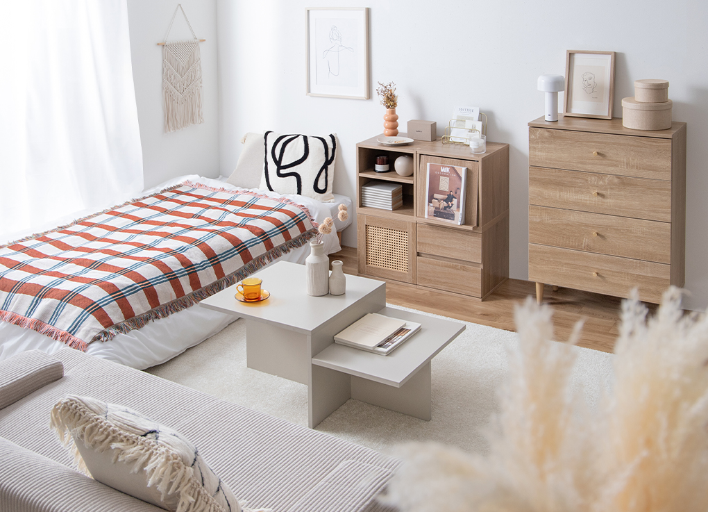 飾る楽しさが日常になる、やさしいナチュラルワンルーム