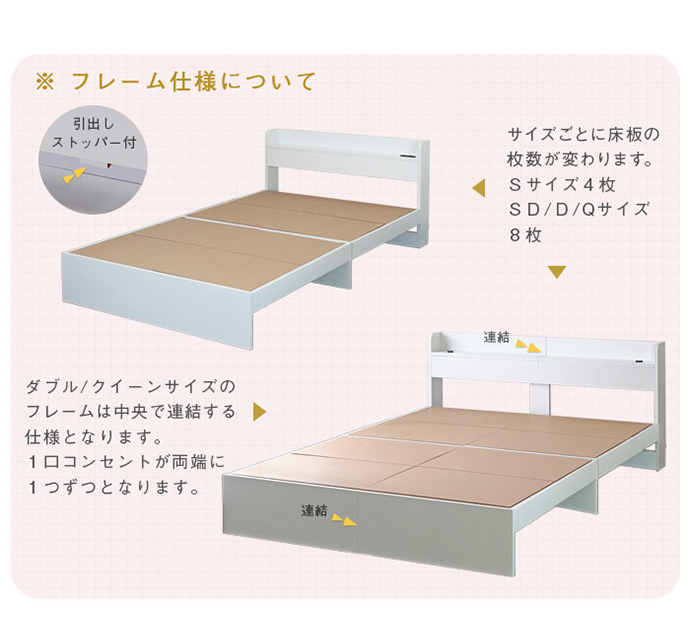 g6140]【ダブル】Rues Mスペースベッドフレーム ダブルベッド | 家具