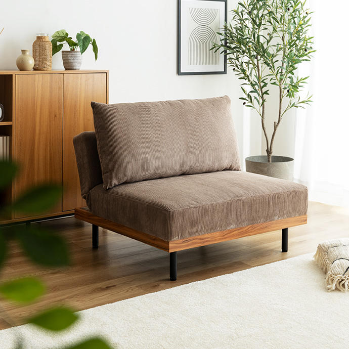 【単品】Ridley リクライニングコーデュロイソファ