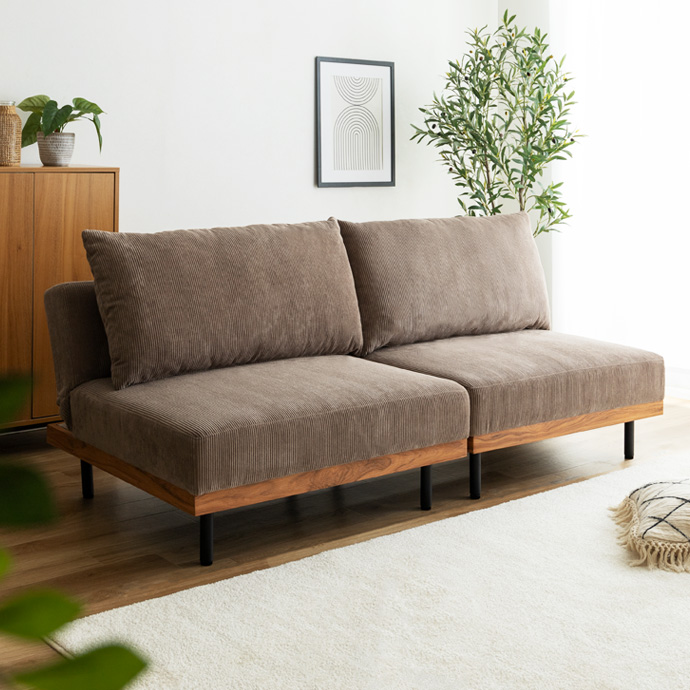 【2点セット】Ridley リクライニングコーデュロイソファ