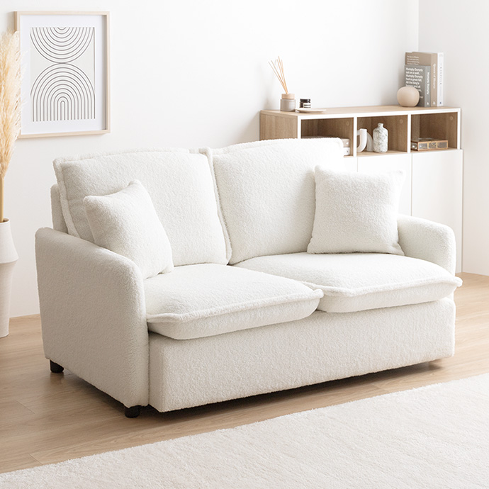 Fluffy 2人掛けブークレソファ