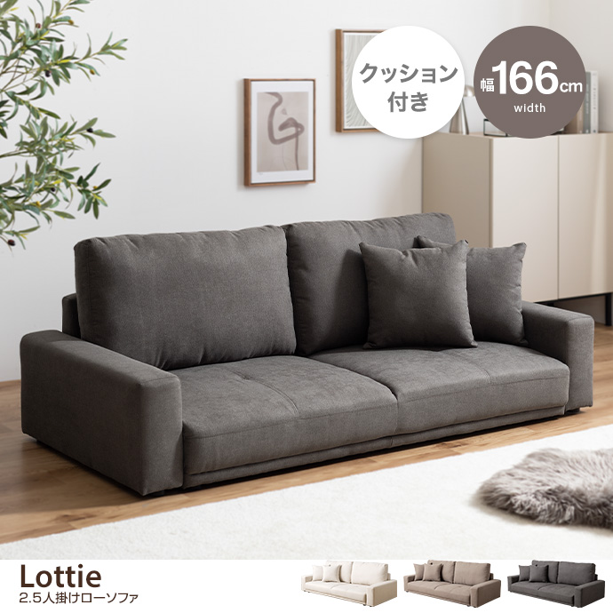 【幅166cm】2.5人掛けローソファ
