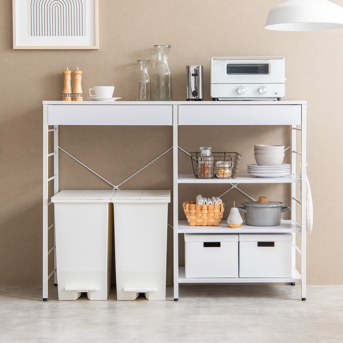 【幅120cm】Cammy ゴミ箱上レンジラック