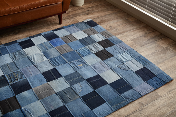 g1941]Denim rug 140cm×200cm ラグマット | 家具・インテリア通販は