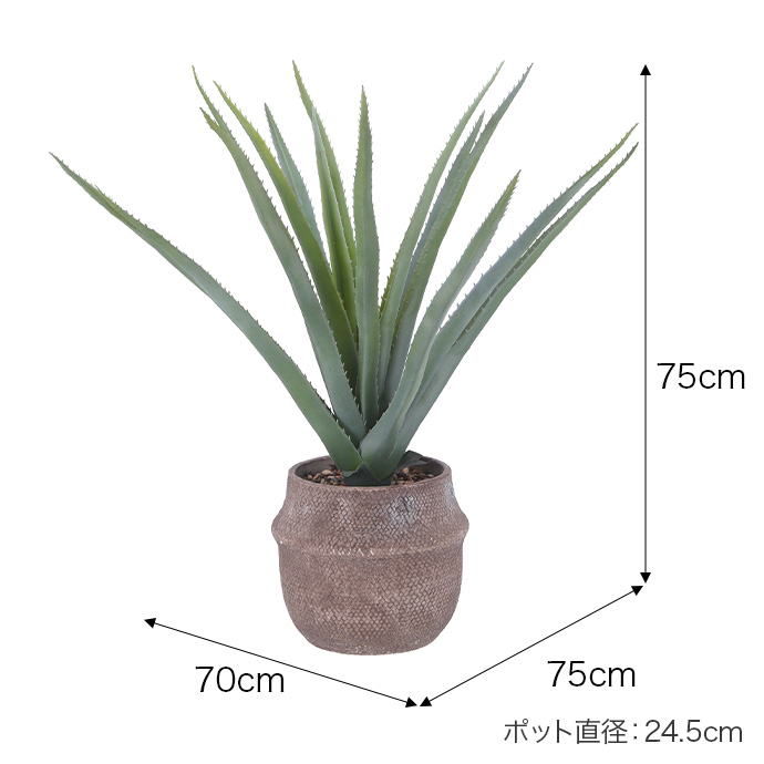 g11572]【高さ75cm】Thisted フェイクグリーン アロエ セメントポット