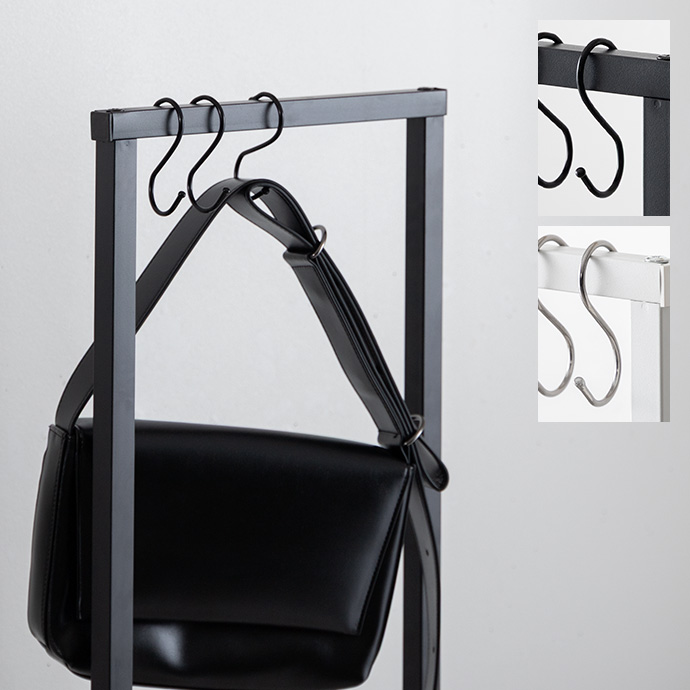 引っ掛け収納に便利なS字フック3個付き