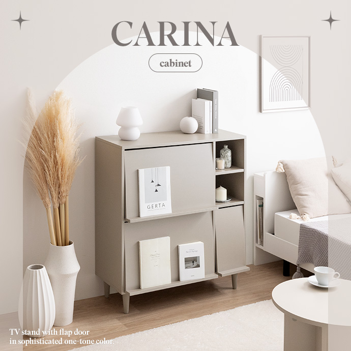 g134070]【幅81cm】Carina フラップ扉付キャビネット キャビネット・チェスト | 家具・インテリア通販は家具350【公式】