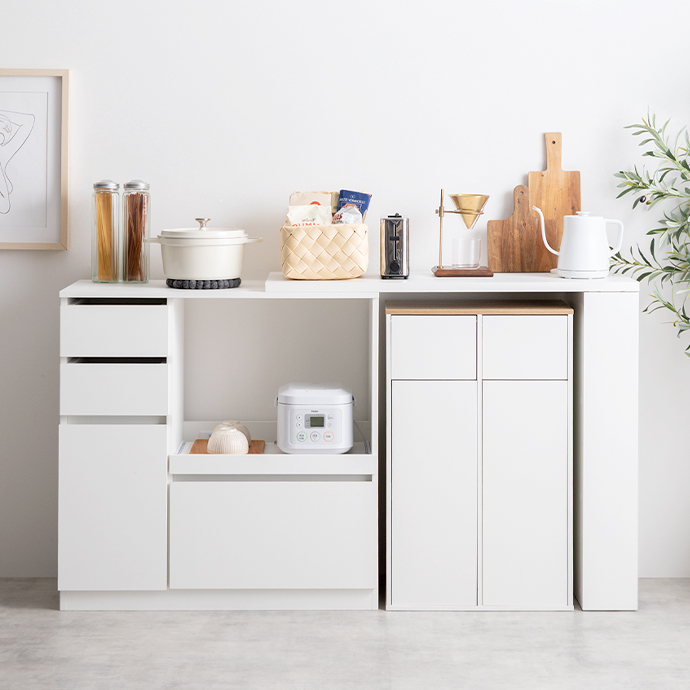 ゴミ箱上ラックやカウンター下にもフィットするサイズ感