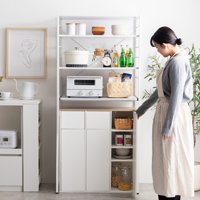 ゴミ箱上ラックやカウンター下にもフィットするサイズ感