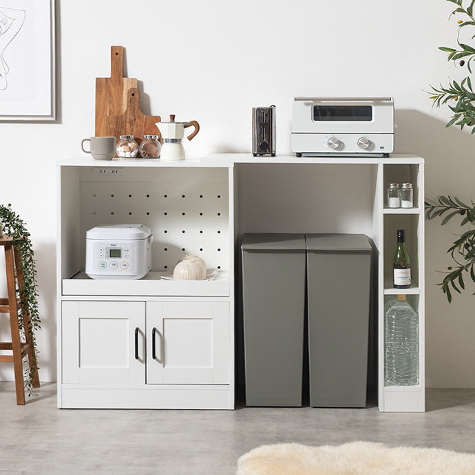 スペースに合わせて使える伸縮キッチンカウンター