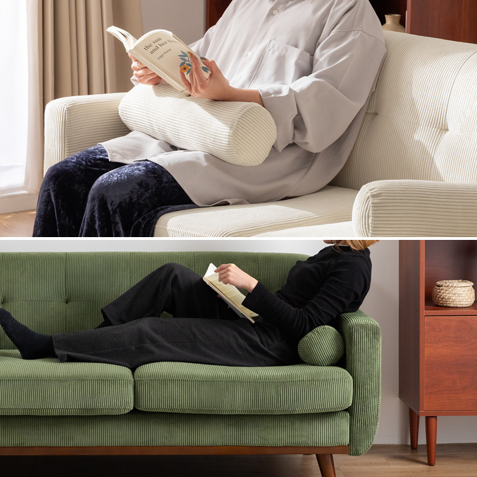 くつろぎの幅が広がるクッション2つ付き