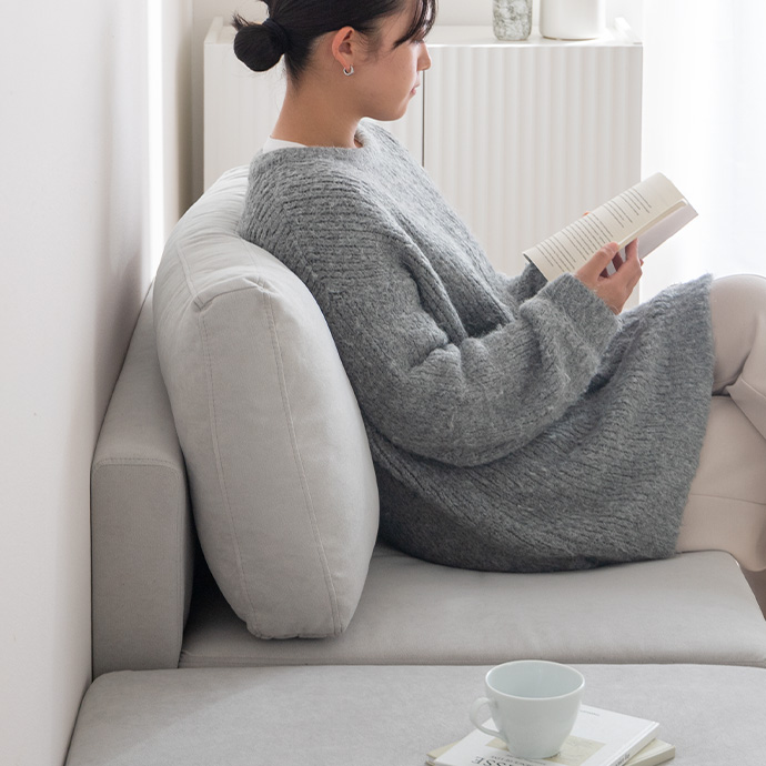 身体を優しく受け止める背面クッション