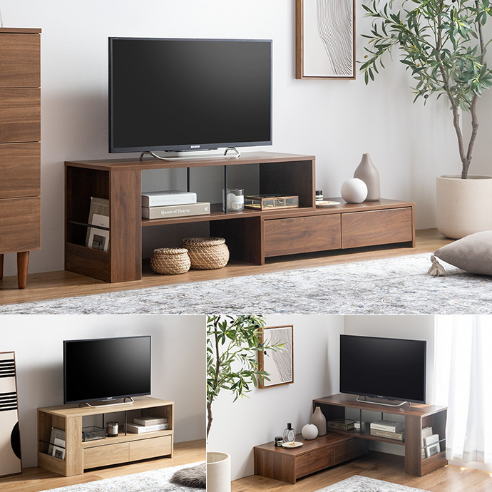 暮らしに合わせて空間にフィットするテレビボード