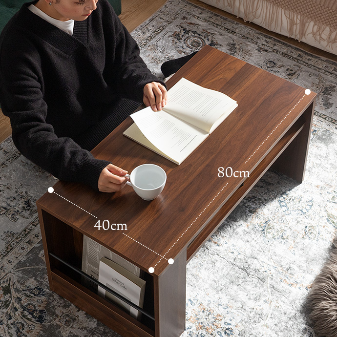 普段から使いやすい80cm×40cmの広々天板