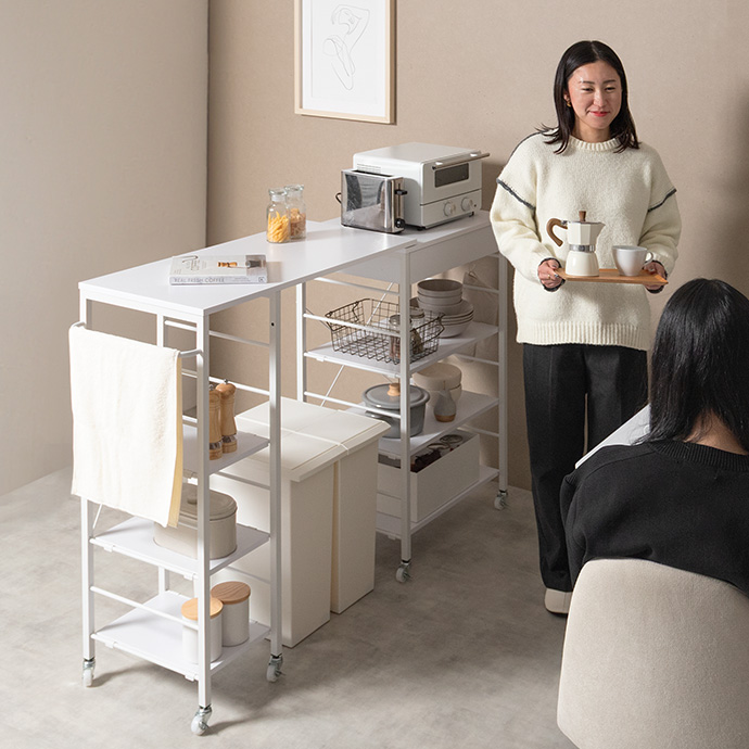 ワゴンのように移動でき、移動もラクラク