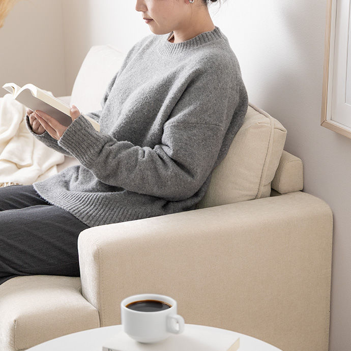 身体を優しく受け止める背面クッション