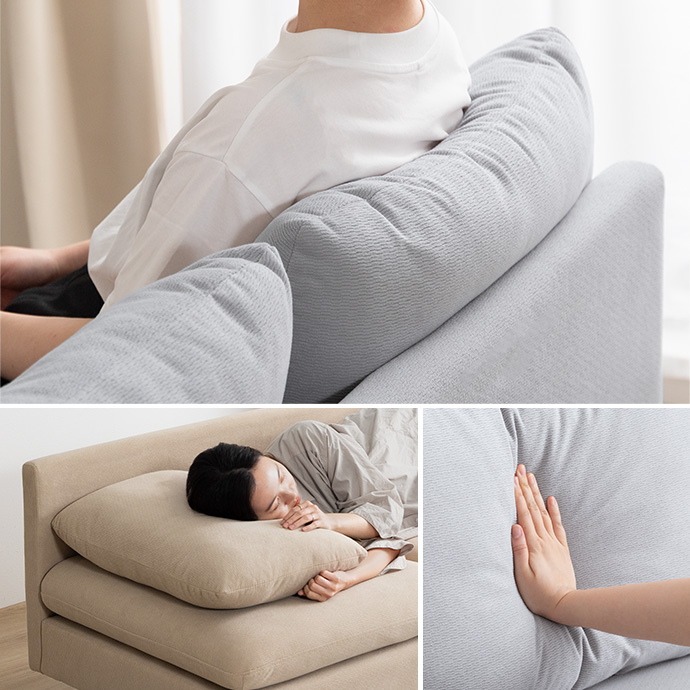 身体を優しく受け止める背面クッション
