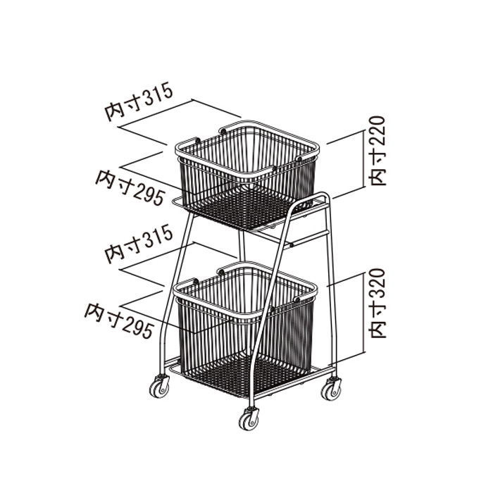 g2742]【幅38.5cm】Liv キャリーバスケットワゴン ラック | 家具