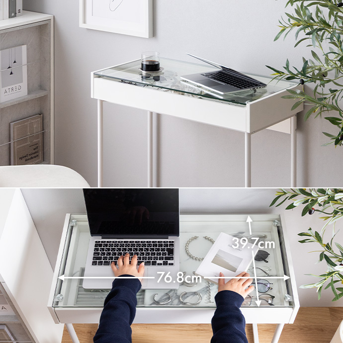 ノートPCも余裕で置ける、実用サイズ