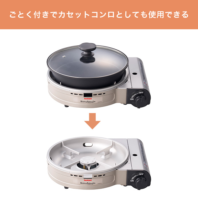 プレートを外してカセットコンロに早変わり